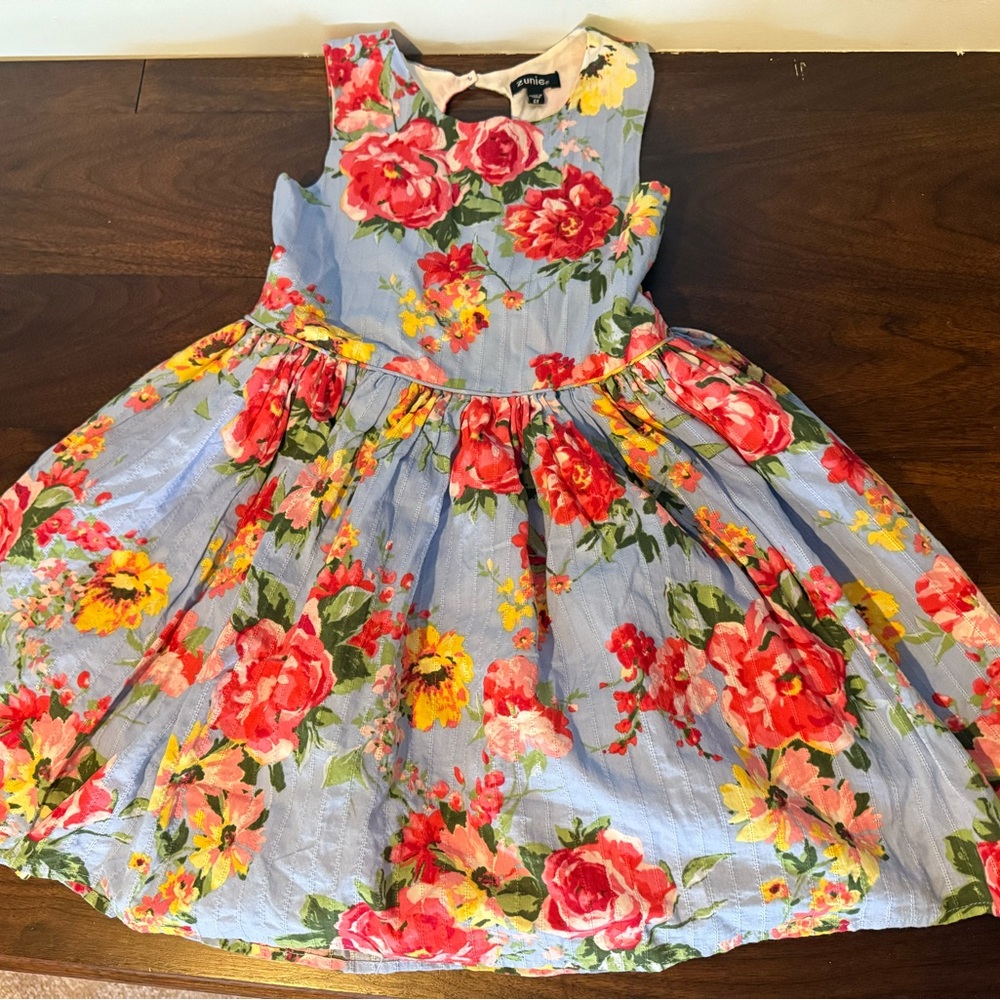 Zunie Pink and Yellow Pleated Sundress Casual